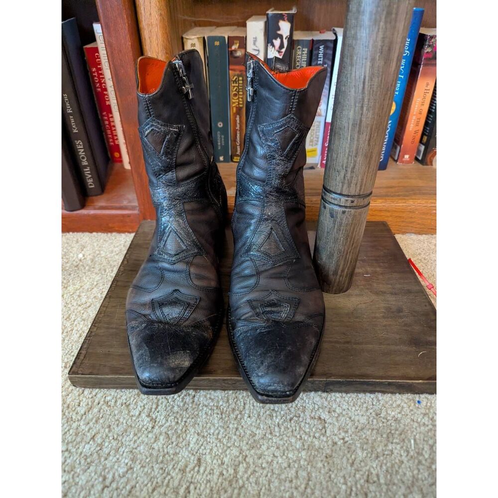 Mark Nason Dallas Ankle Zip Boots, Size 9.5, Black, Cross
